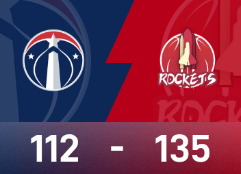 NBA战报：杜兰特23分，火箭135-112大胜奇才